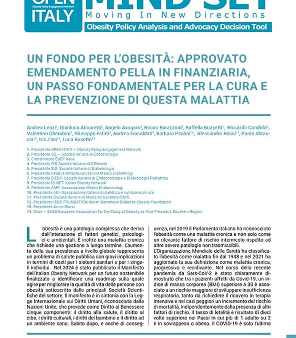 Un Fondo per Combattere l’Obesità: Approvato l’Emendamento Pella